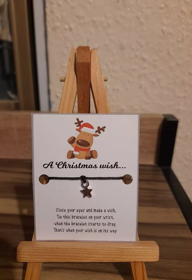 20 x Christmas wish Reindeer mini wish bracelets (WB510) image 0