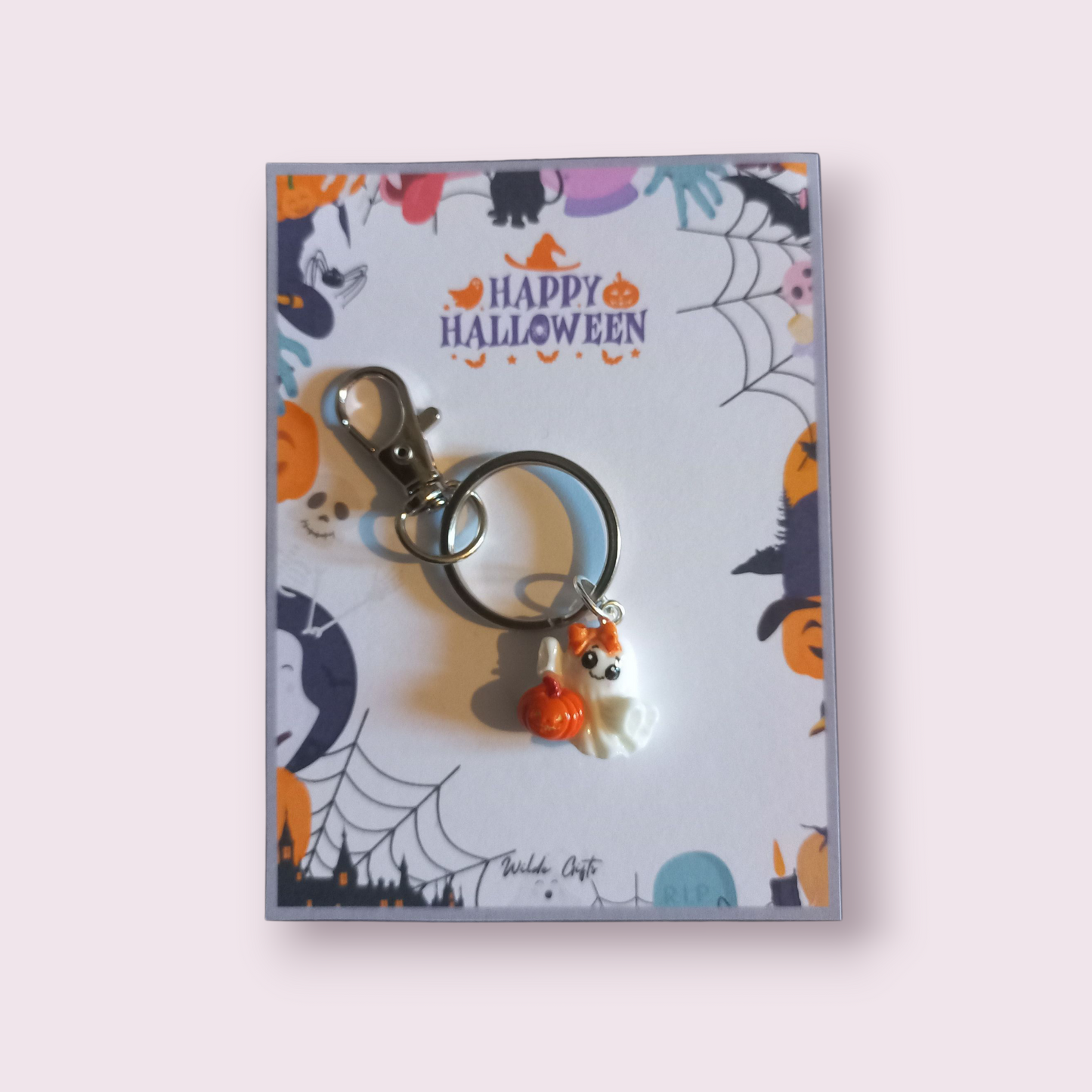 Halloween ghost charm keyring