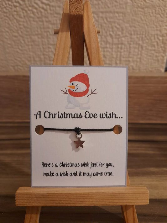 20 x Snowman Christmas Eve mini Wish Bracelets - (WB596) 510ewr-rf.myshopify.com