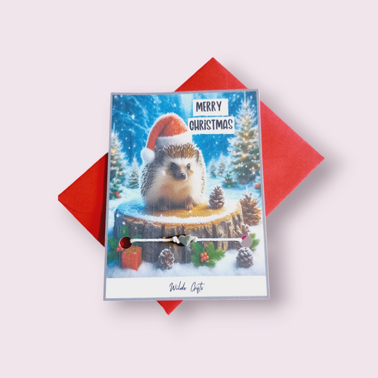 Hedgehog Christmas wish bracelet (WB1326) 510ewr-rf.myshopify.com