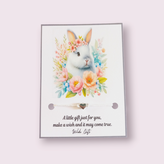 Floral bunny rabbit wish bracelet (wb1290) 510ewr-rf.myshopify.com