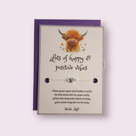 Highland cow positive wish bracelet (wb1333) 510ewr-rf.myshopify.com