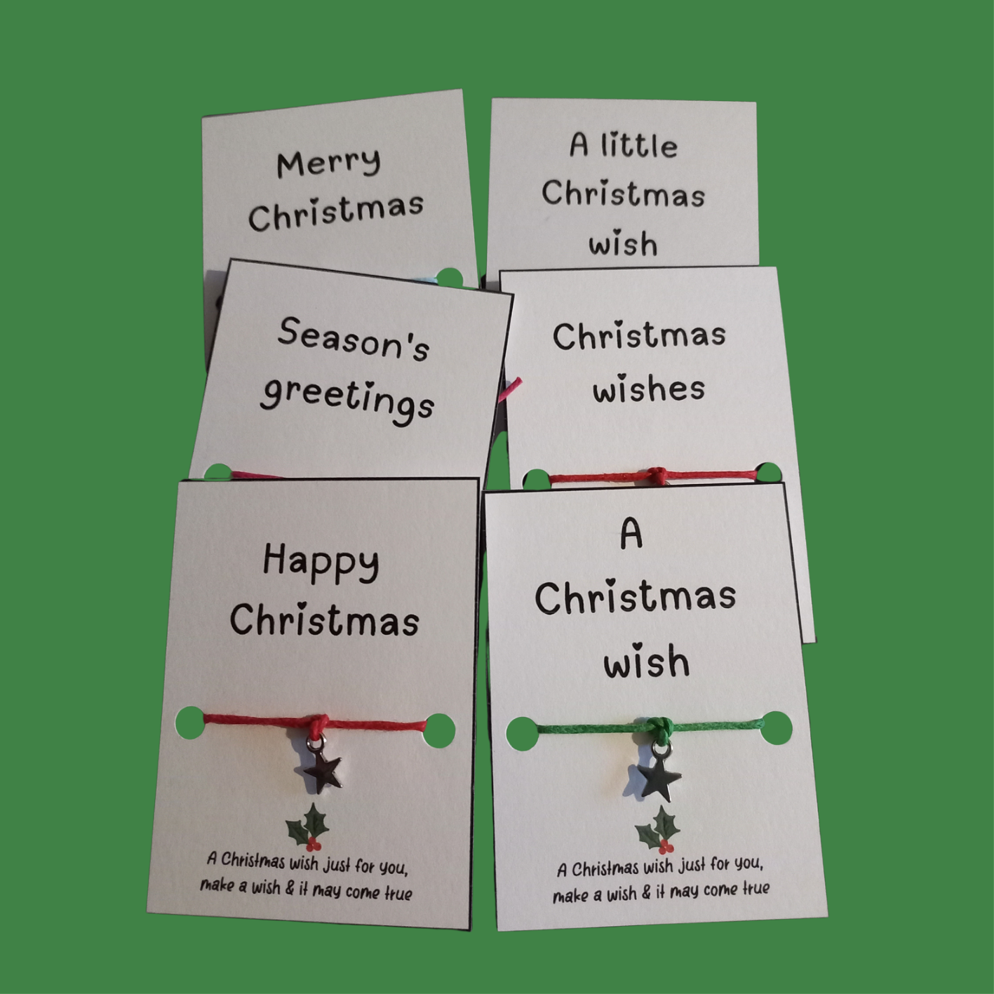 Set of 6 mixed Christmas wish bracelets