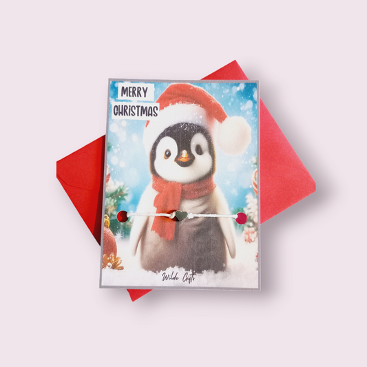 Penguin merry Christmas wish bracelet (wb1321) 510ewr-rf.myshopify.com
