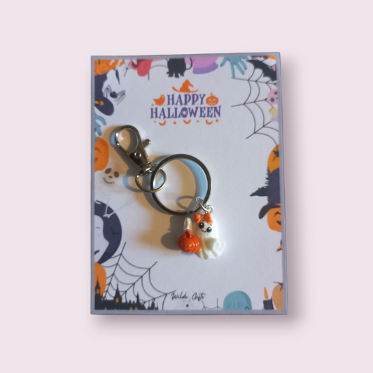 Halloween ghost charm keyring