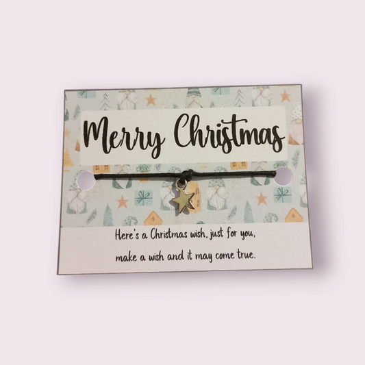 Merry Christmas Gnome mini wish bracelets (WB1078) 510ewr-rf.myshopify.com