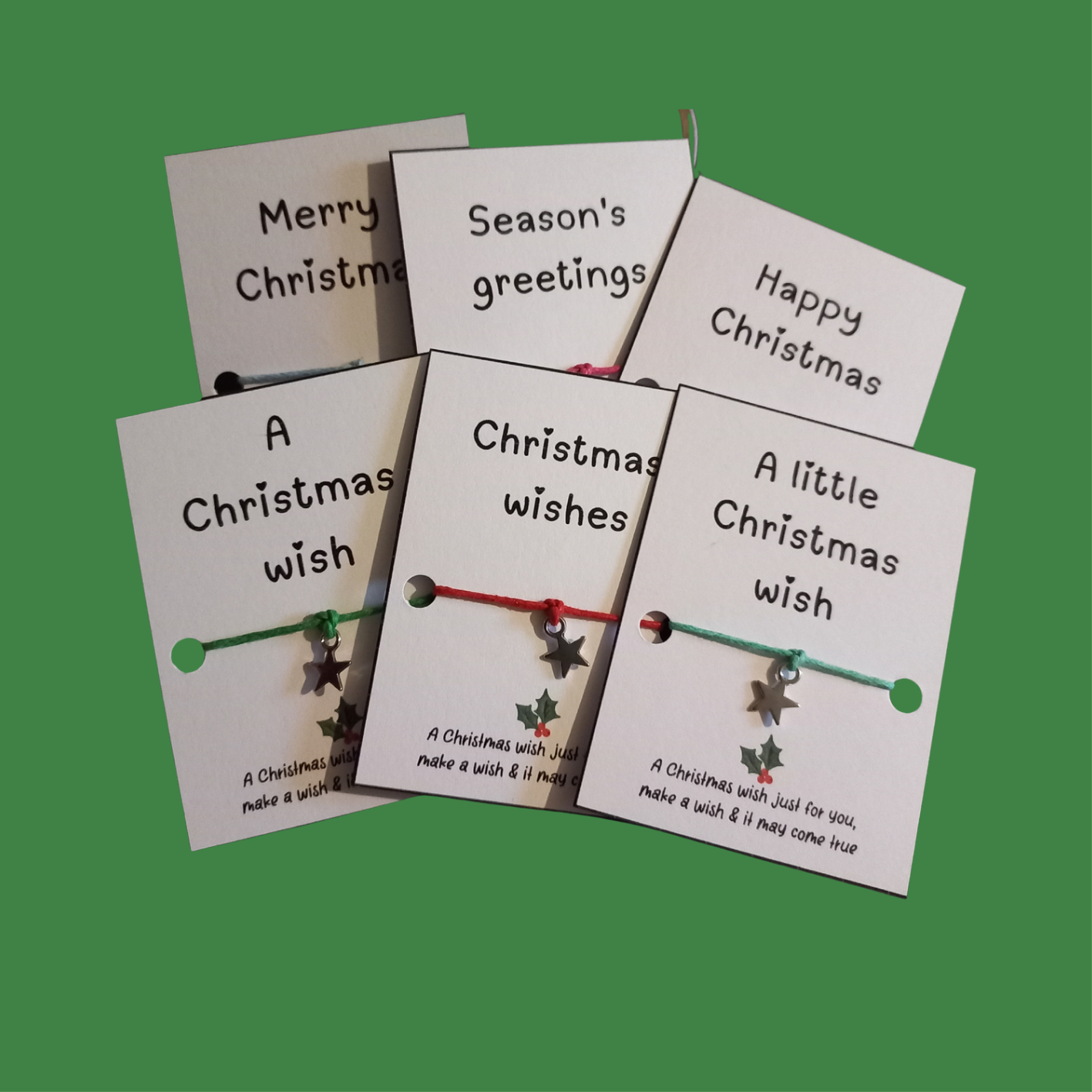 Set of 6 mixed Christmas wish bracelets