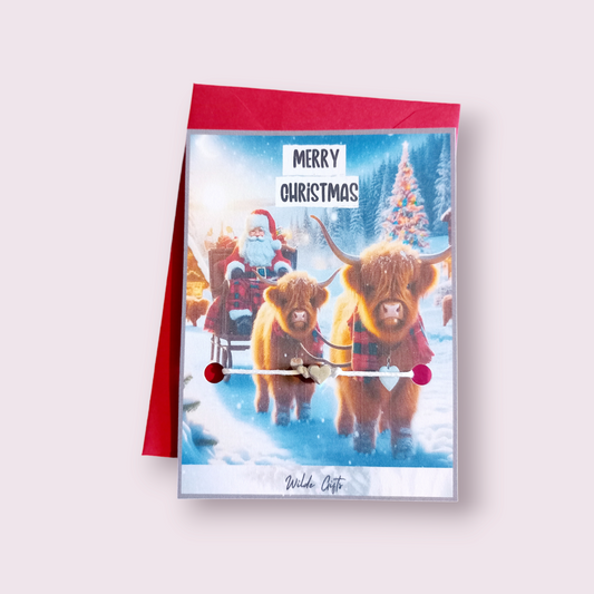 Festive Highland Cow wish bracelet (WB1330) 510ewr-rf.myshopify.com