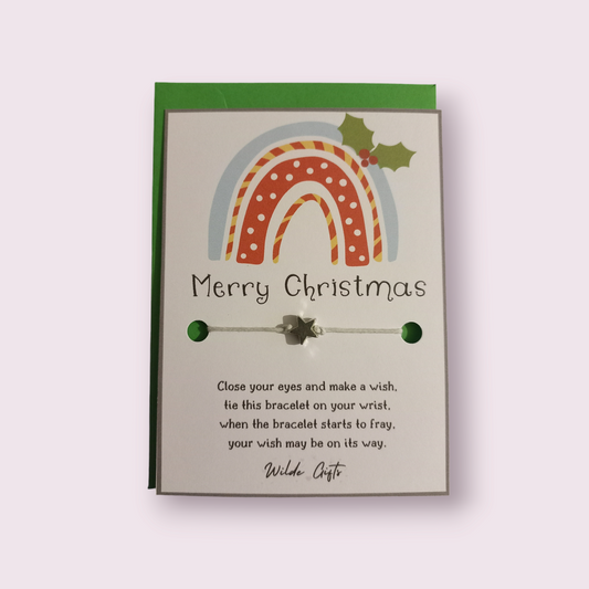 Merry Christmas rainbow wish bracelet (WB862) 510ewr-rf.myshopify.com