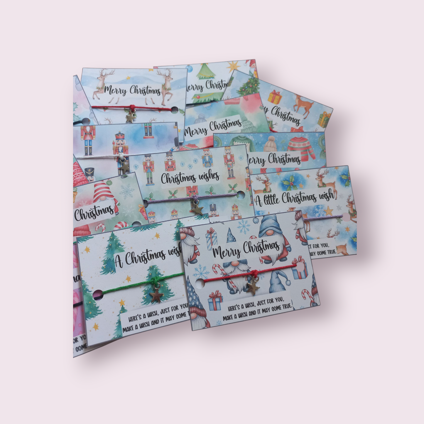 Set Of 5 Christmas mix mini wish bracelets