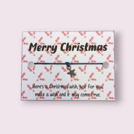 Holly Merry christmas Mini wish bracelet (WB1062) 510ewr-rf.myshopify.com