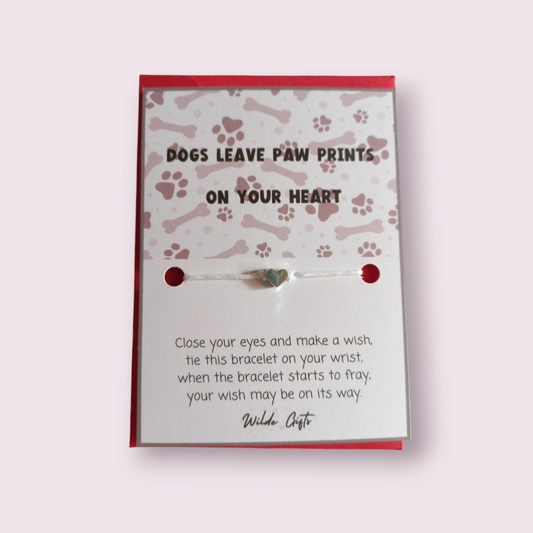 Dogs leave paw prints wish bracelet (WB859) 510ewr-rf.myshopify.com